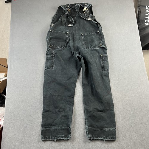 Carhartt Overalls Mens 38X29 Brown Double Knee Bib Outdoor Thrashed Workwear - Picture 7 of 11