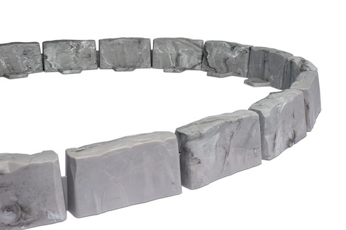 No-Dig Landscape Edging Kit, 15ft Decorative Stone-Look Garden Border, Gray - 第 4/8 張圖片