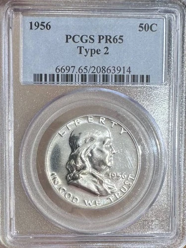 1956 Half Dollars Franklin PCGS PR-65 Type 2