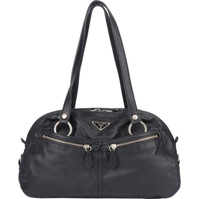 Prada Leather Twin Pocket Triangle Shoulder Bag Tasche