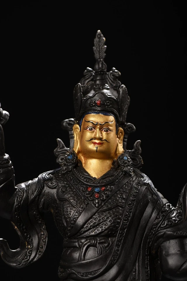 Colección Temprana Cobre Puro Dorado Budismo Tibetano Padmasambhava Estatua 2401 Foto 2 de 4