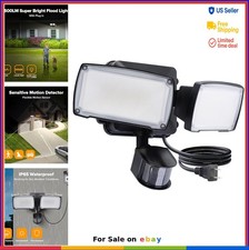 Plug In Motion Sensor Flood Light 21W 2500LM 5000K Daylight IP65 Waterproof 2