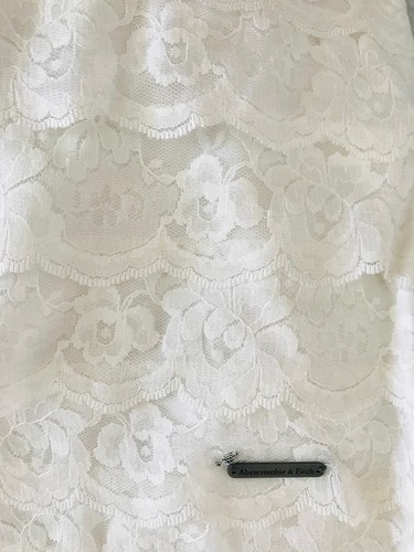 Abercrombie & Fitch White Lace Mini Skirt Women Youth Size L Tiered Layer Ruffle - Picture 9 of 12