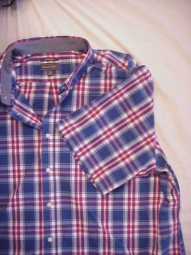 Mason James Shirt Mens XXL Multicolor Button Down Short Sleeve Plaid Stretch - Picture 3 of 3