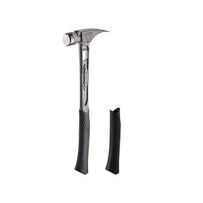 TiBone 15oz Titanium Smooth Face Curved Handle Hammer w/ Black Replacement Grip