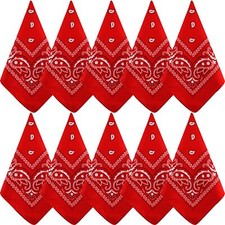 10pcs Paisley Bandanas Assorted Bandanas Cowboy Polyester Headbands Square Sc...