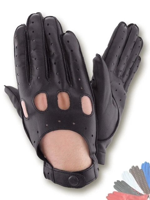 Men's driving gloves. Handmade. Genuine Italian lambskin leather.