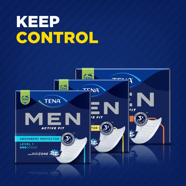 96 x TENA Men Level 3 Active Fit Discreet Absorbent Protector|800 ml|6 Pck of 16 - Image 2 of 4