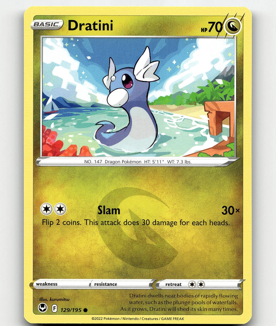 Pokemon Dratini 129/195 Silver Tempest NM/M