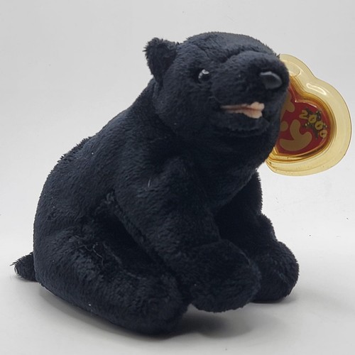 Peluche vintage Ty Beanie Babies 2000 Cinders etichette scolorite - Foto 1 di 7