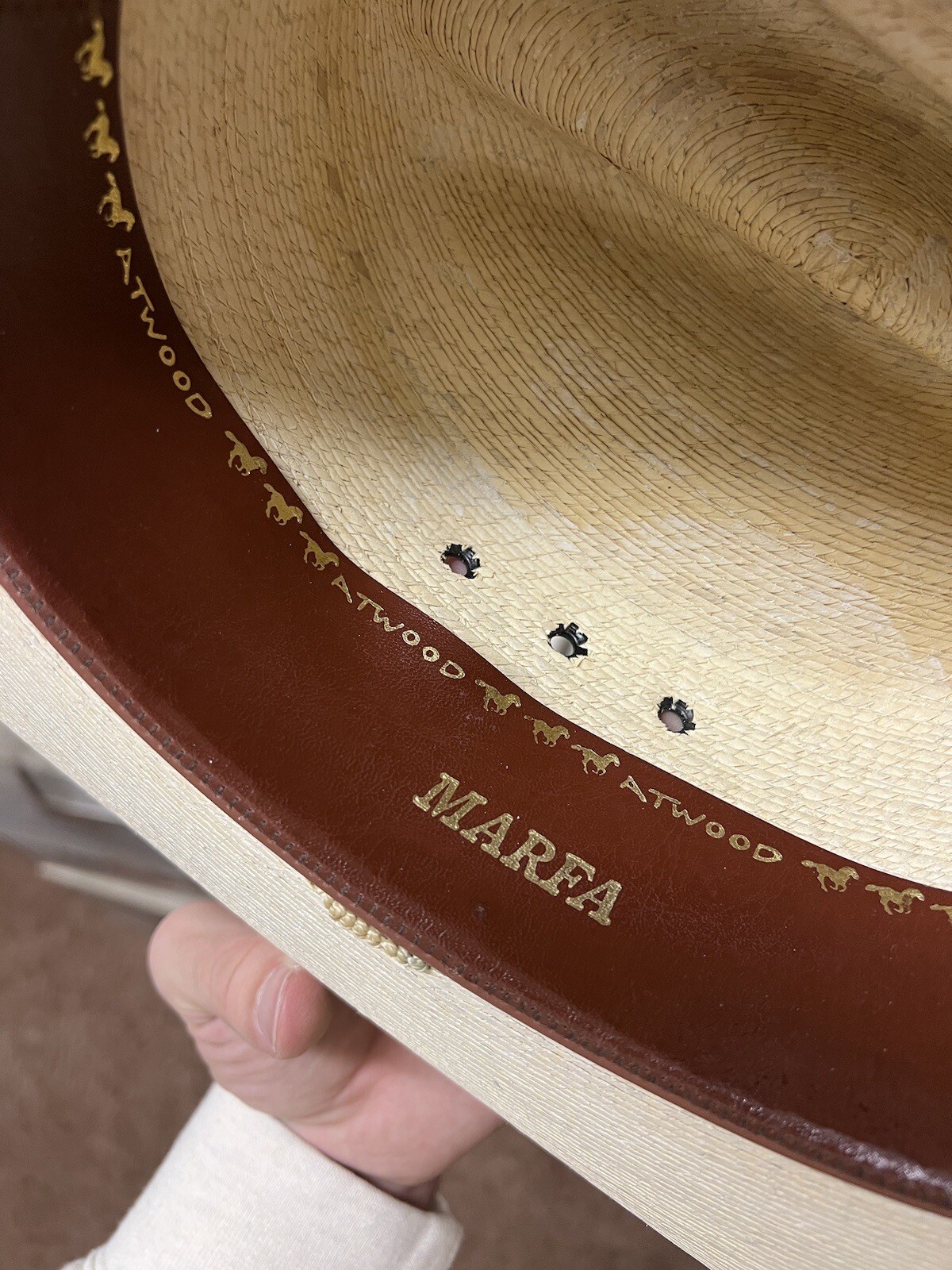 ATWOOD HAT CO. MARFA Straw Western Hat Long Oval 7 3/8 Cowboy Rodeo