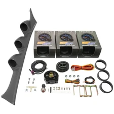 GlowShift Boost, Oil PSI, Air/Fuel Gauges + Gray Pod 95-99 Mitsubishi Eclipse