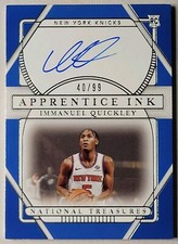 IMMANUEL QUICKLEY 2020-21 NATIONAL TREASURES #/99 ROOKIE APPRENTICE INK AUTO RC