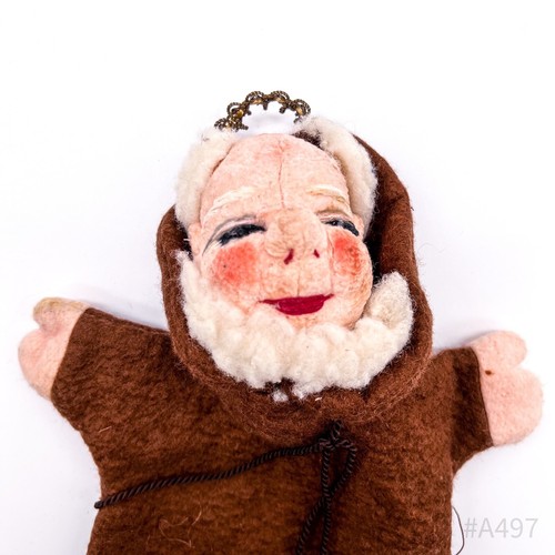 Vintage Handpuppe Mönch für Kasperletheater, Handspielpuppe (19 x 31 cm) - Picture 5 of 13