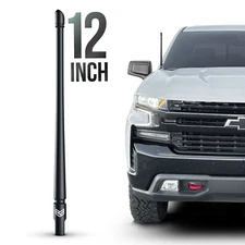 SHORT ANTENNA for CHEVY SILVERADO GMC SIERRA TRUCKS 12 INCH FLEXIBLE ANTI THEFT