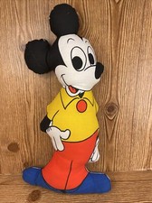 Vintage Mickey Mouse Hand Sewn Stuffed Plush Pillow Doll Walt Disney 18  