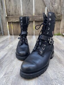 Red Wing Women's Black Leather ðŸ–¤ Motorcycle Boots Style 1675 Black