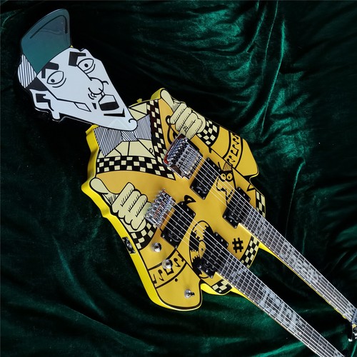 12 String Special Shape Electric Guitar Double Neck Rosewood Fretboard Fast Ship - Picture 3 of 6