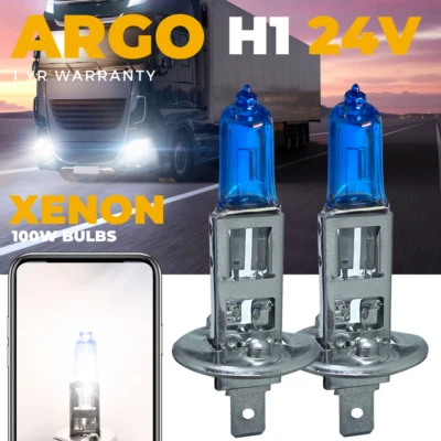 H1 8500k 100w Xenon Gas Halogen Headlight White Light Lamp Lorry Truck Bulbs 24v - Image 1 of 4