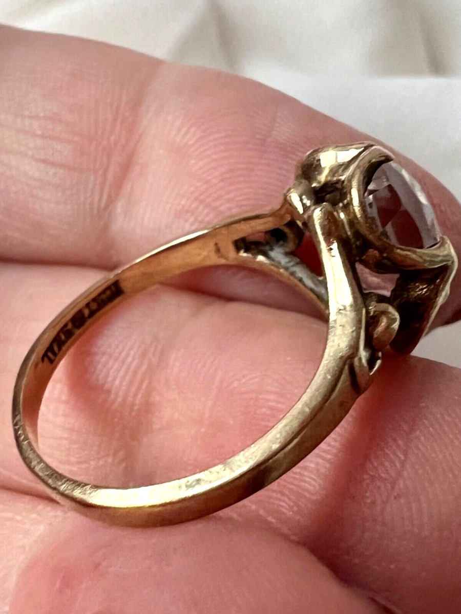 HUBERTUS VON SKAL VINTAGE 10K GOLD COLORLESS WHITE SPINEL HUBERTUS VON SKAL VINTAGE 10K GOLD COLORLESS WHITE SPINEL