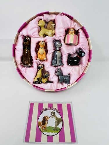 DISNEY LADY AND THE TRAMP 8 Piece Ceramic FIGURINE Set - Rare