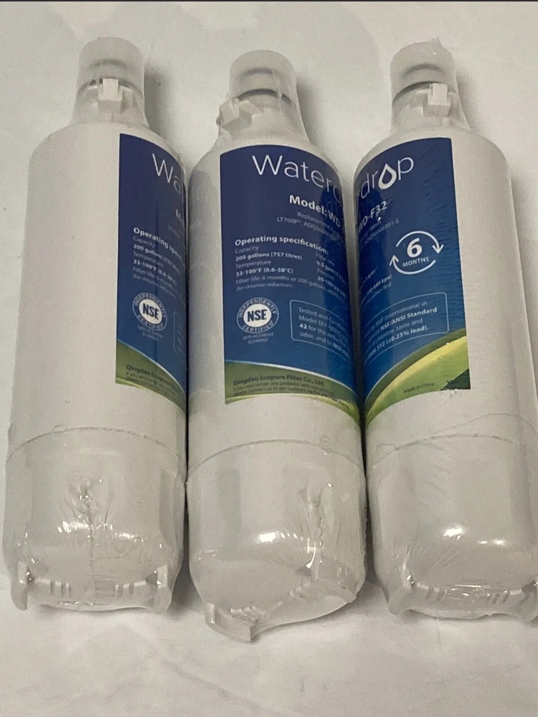 3 PACK Waterdrop LT700P Refrigerator Water Filter For LG WDF32 NEW