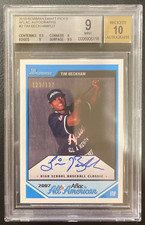 2010 Bowman Draft Pick AFLAC Tim Beckham Autograph RC /127 BGS 9 w/10 Auto