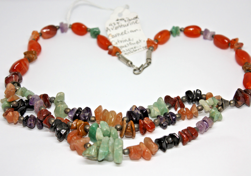 COLLAR PIEDRAS PRECIOSAS TESORO 20"" AVENTURINA CORNALINA AMATISTA CITRINO JASPE - Imagen 2 de 8