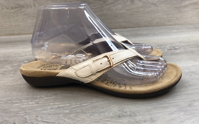 Andrew Weil Womens Sandal White Leather Orthopedic Flip Flop