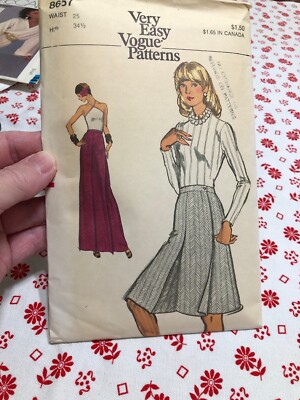 Very Easy Vogue Pattern 8657 Waist 25 A Line Wrapped Skirt Maxi