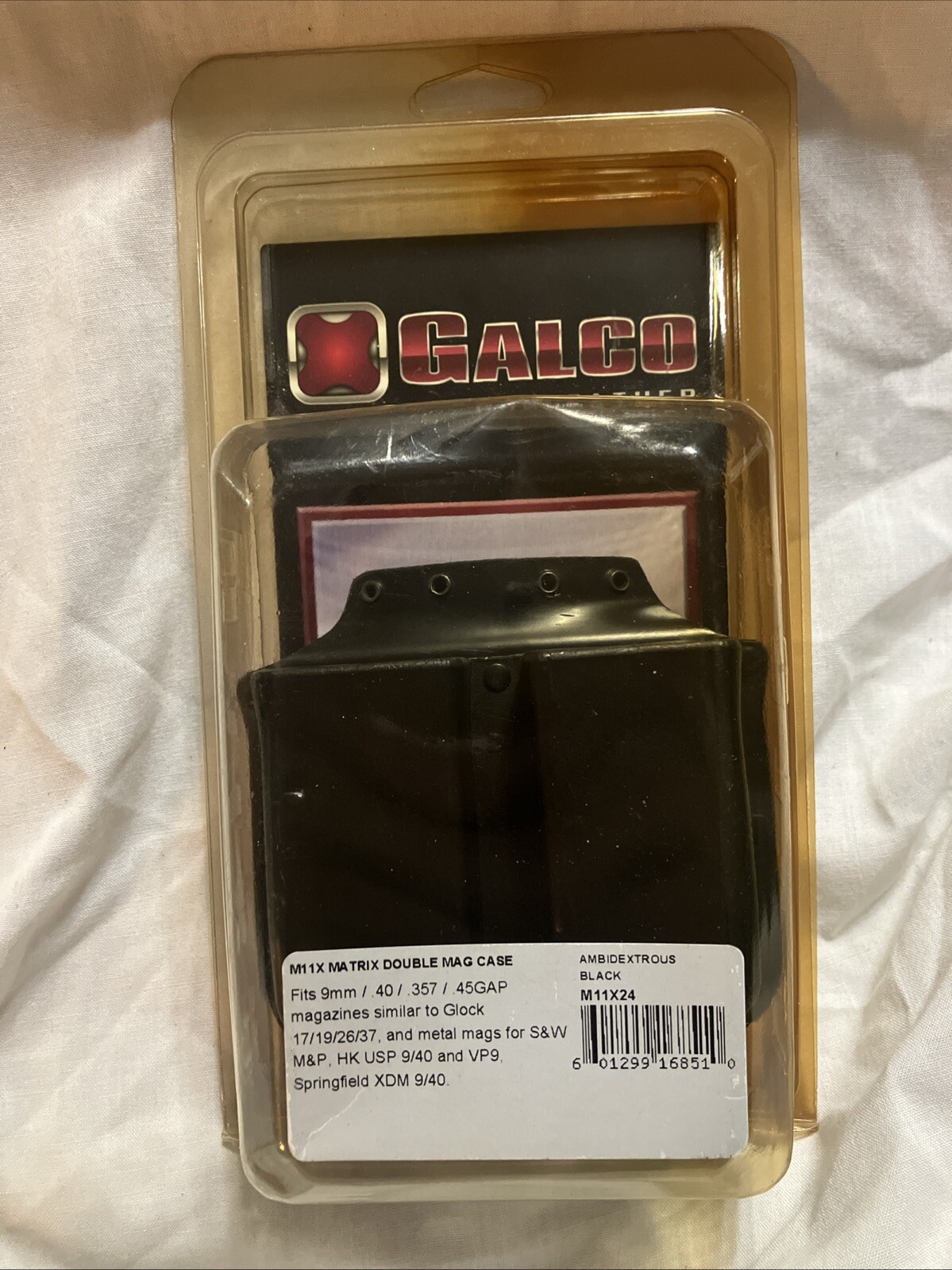 Galco M11X Matrix Double Mag Case Carrier Black Paddle 9mm Or 40-image