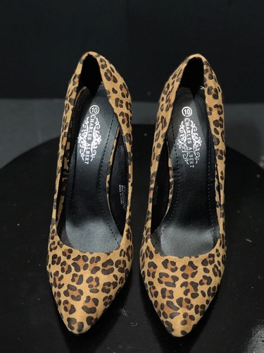New Charles Albert Women's Molly Leopard High Heels Pump Size US 10 M - Picture 3 of 8