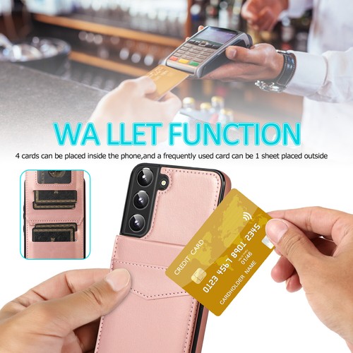 Funda delgada de cuero con ranuras para tarjetas Ultra para Samsung Galaxy S22/S22 Plus/S22 - Imagen 25 de 82