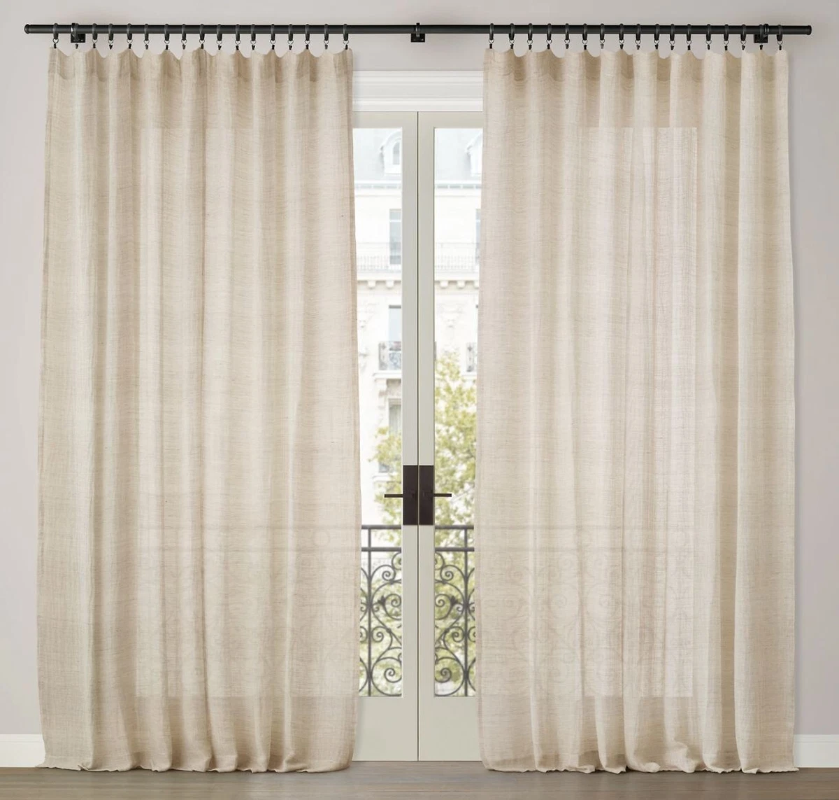 Restoration Hardware Heavyweight Linen Grey Curtains - a Pair | Chairish