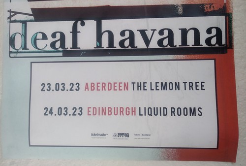 Deaf Havana Mar 2023 Scottish tour A3 poster Edinburgh Liquid gig Lemon Aberdeen - Picture 3 of 3