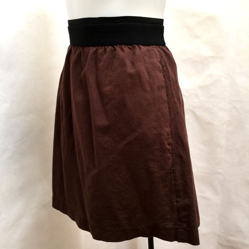 Old Navy Skirt Large Brown Cotton Mini Black Elastic Waist New Sz S - Picture 2 of 4