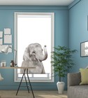 Baby Elephant Peeking Animal Kids Bedroom Blackout Roller Blinds Printed Picture