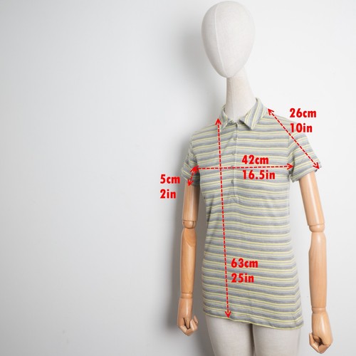 ICEBREAKER Womens Stripe Short Sleeve Buttons Stretch Polo Yellow T-Shirt Size S - Picture 7 of 11