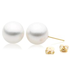 AAA 13mm South Sea Pearl Earrings 18k Gold Pacific Pearls® Bridal pearl earrings
