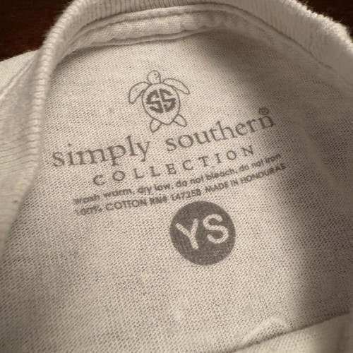 Simply Southern Women's Pink and White Tie Dye T-shirt - Youth Small - Picture 2 of 3