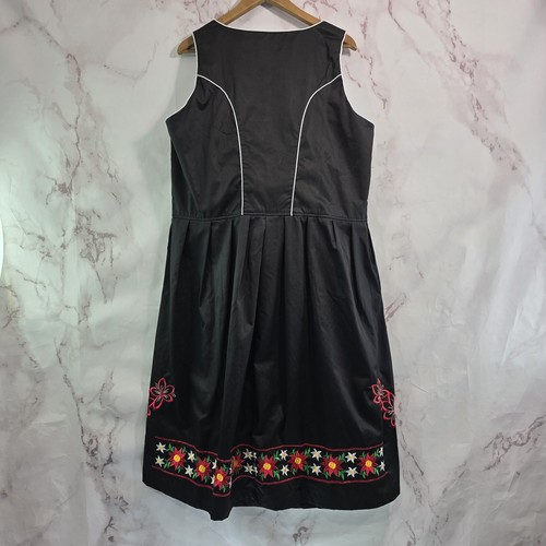 Dirndl Trachten Haus Dress Womens M Actual 18 2X Black Oktoberfest Bavarian  - Picture 5 of 11