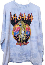 Def Leppard Long Sleeve Band T-Shirt High N Dry Size 1X Tie-Dye