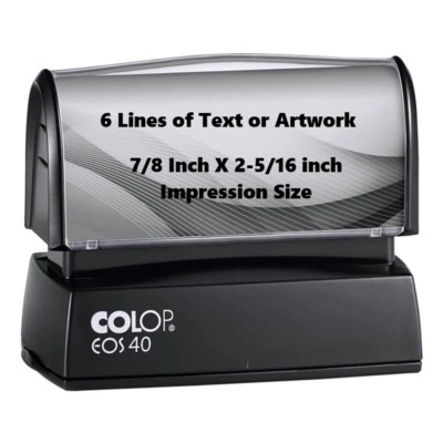 COLOP  EOS-40 - Near Photographic Quality - 6 Lines Text - Size 7/8'' X 2-5/16''