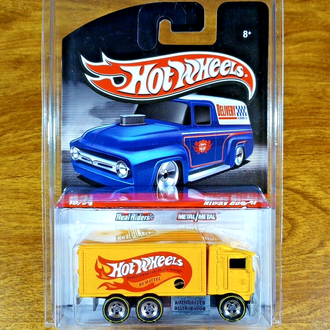 ミニカー Hot Wheels Hiway Hauler Real Riders Hot Wheels Delivery Slick Rides Hiway Hauler Redline Yellow