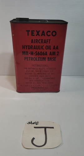 Texaco Flugzeug Hydrauliköl Erdöl Basis 1 Gallone leere Metalldose rot Vintage - Bild 1 von 12