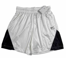 New Nike Fly Women's Crossover Basketball Shorts Size L White/Black DH7363-100
