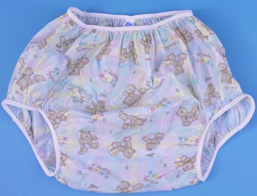  Incontinent Gary NEW Plastic Pants Adult Size LARGE Honey Bears Design - Afbeelding 1 van 1