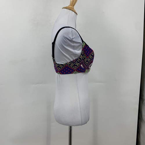 Freya Byzantine Bikini Top Womens M Medium Neon Mosaic Print Unpadded Underwired - Picture 4 of 13