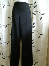 Nine West Ladies Size 6 Black Dress Pants-Stretch-Wide Legs-Flat Front-STRETCH