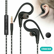 Wired In-Ear Sport Hifi Earphone Earbuds Over Ear Hook Headphone 3.5mm With MIC